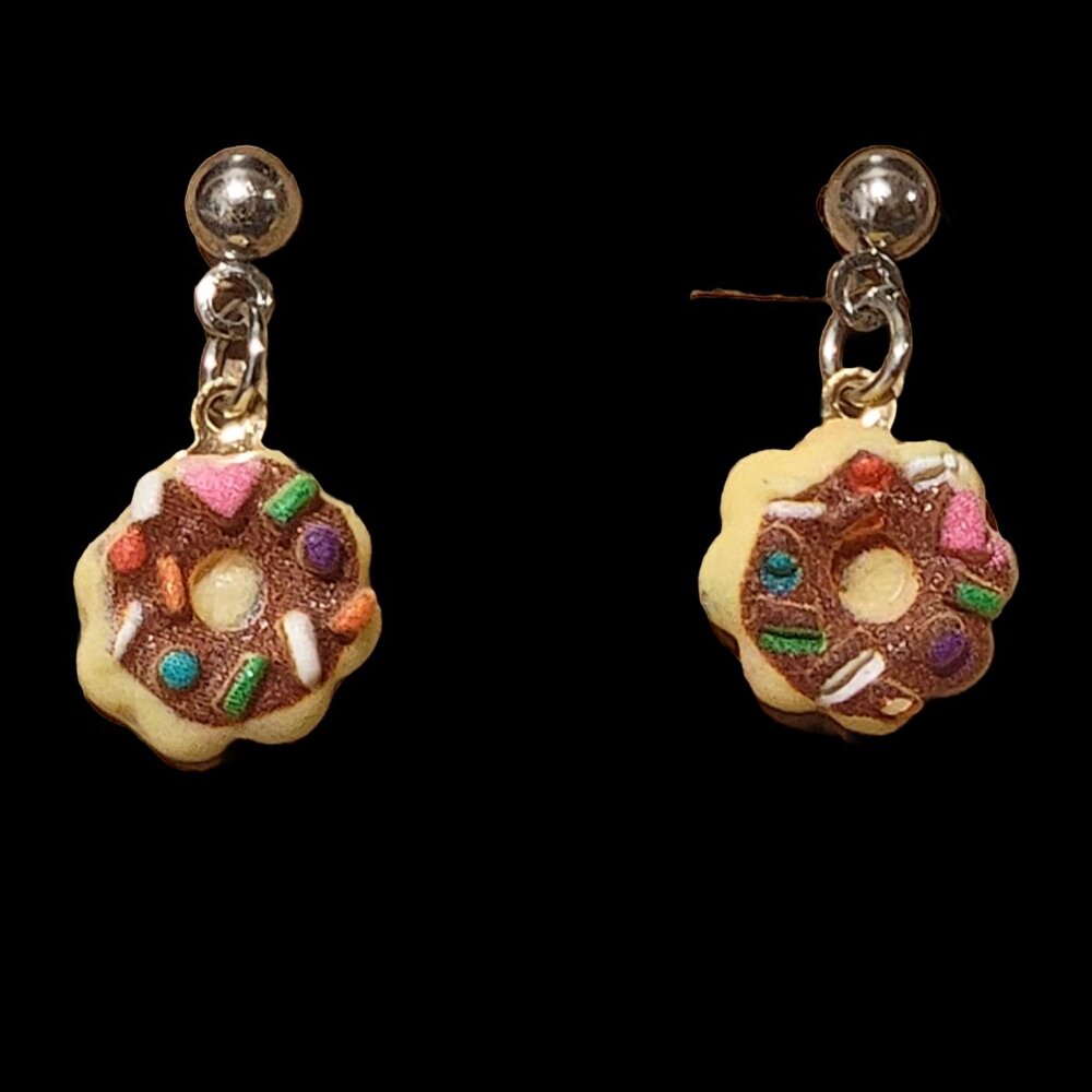 Chocolate Frosted Sprinkled Earrings